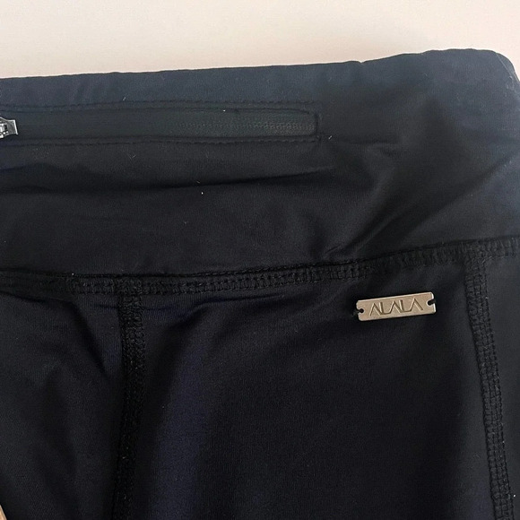 ALALA Black Mesh Leggings Capris High Rise Athleisure Size X Small - Picture 6 of 10